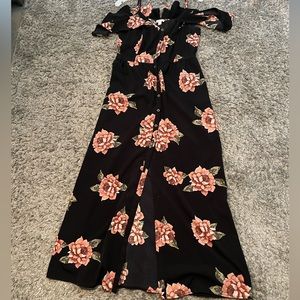 Black floral maxi (off the shoulder)
